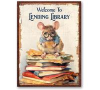 kisoyo Metal Sign, Reading Room Corner Library Book Store Club Nook She Shed Wall Decoration, Gifts For Her Book Lovers Readers Writers Bookworm Librarian, 8x12 Inch