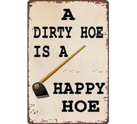 kisoyo Metal Signs Vintage Garden Sign A Dirty Hoe Is A Happy Hoe Tin Sign For Home Cafe Garden Farm Wall Art Decor Labor Day Gift 8x12 Inch