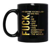 kisoyo My Entire Vocabulary at Work Funny Ceramic Coffee Mug - 11oz
