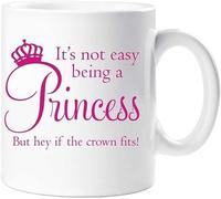 kisoyo Princess Mug It's Not Easy Being A Princess But Hey If The Crown Fits Mug Gift Present Friend Daughter Christmas Novelty