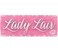 kisoyo Retro Metal tin Sign Pink Lady Lair Metal Sign, Kiss, Lipstick Sign Funny Home Cave Garage bar Wall Decoration Vintage Metal Sign 16x4 Inch