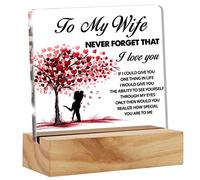kisoyo Romantic Valentines Day Gifts for Wife Acrylic Desk Sign Decoration Plaque to My Wife Desk Sign Keepsake Home Bedroom Desk Decor 4x4 Inch