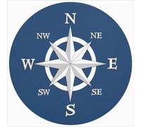kisoyo Round Metal Tin Sign Eight Point Compass Rose Rustic Metal Wreath Sign Wall Decor for Home Kitchen Family Bedroom Bathroom Office Parlor Wall Decoration 12x12 Inch