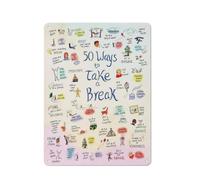 kisoyo Rustic Metal Tin Sign 50 Ways To Take A Break - Take A Bath, Listen To Music, Go To A Body Of Water, Watch The Stars Aluminum Sign Home Wall Decor 12x16 Inch