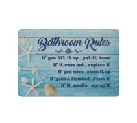 kisoyo Rustic Metal Tin Sign Bathroom Rules If You Lift It Up Put It Down Country Wall Art for Home Bedroom Living Room Wall Decor 8x12 Inch