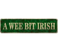 kisoyo St Patricks Day Decorations, St Patricks Day Decor for the Home, Novelty Tin Sign - Wee Bit Irish Rustic St. Patty's Day Metal Sign Decor Bar Pub Man Cave 16x4 Inch