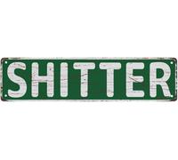 kisoyo Street Sign Shitter Metal Sign Street Signs Decor Man Cave Bar Wall Art Decorative Plaque 4x16 Inches