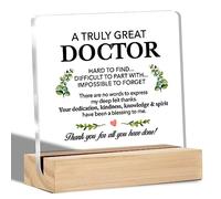 kisoyo Thank You Doctor Gifts a Truly Great Doctor Clear Desk Decorative Sign Doctors Appreciation Gift for Birthday Retirement Acrylic Sign with Stand Table Plaque Sign Keepsake