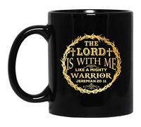 kisoyo The Lord is with Me Like A Mighty Warrior Jeremiah 20:11 Funny Ceramic Coffee Mug - Christian Bible Verse Gift