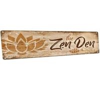 kisoyo The Zen Den Lotus Metal Sign Wall Decor for Office Or Meeting Room 16x4 Inch