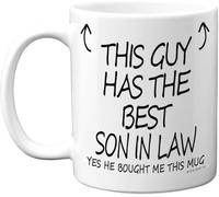 kisoyo This Guy Has The Best Son in Law Mug - Son in Law Gifts, 11oz Ceramic Dishwasher Safe Coffee Mugs - Dad Father in Law Gifts for Birthday, Christmas Fathers Day Present, Premium Cup
