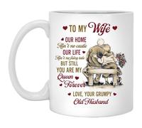 kisoyo to My Wife Our Home Ain’t No Castle Love Your Grumpy Old Husband Funny Ceramic Coffee Mug - 11oz