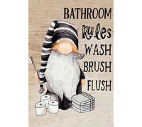 kisoyo Vintage Metal Tin Sign Bathroom Rules Wash Brush Flush Vertical Poster Funny Country Wall Art for Home Bedroom Living Room Wall Decor 8x12 Inch