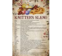 kisoyo Vintage Metal Tin Sign Crochet And Knitting Poster Knitters Slang Wall Decor Best Gift For Your Friend And Relative 12x16 Inch