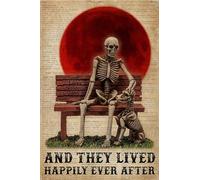 kisoyo Vintage Metal Tin Sign Dictionary Skeleton And Dog They Lived Happily Ever After Print Poster Sign Anniversary Birthday Christmas Housewarming Gift 8x12 Inch