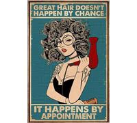 kisoyo Vintage Metal Tin Sign Hair Salon Hairdresser Poster Great Hair Doesnt Happen By Chance It Happens By Appointment Novelty Home Wall Decor 12x16 Inch