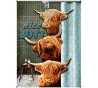 kisoyo Vintage Metal Tin Sign Highland Cattle Bathroom Poster Nice Butt Funny Bathroom Signs Wall Decor Vintage Home Washroom Toilet Bath Signs Wall Plaque Decor 12x16 Inch