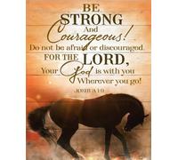 kisoyo Vintage Metal Tin Sign Horse Be Strong And Courageous Wall Art Poster Anniversary Birthday Christmas Housewarming Gift Home Decor 12x16 Inch