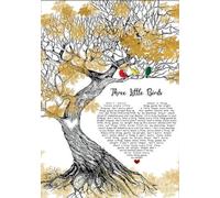 kisoyo Vintage Metal Tin Sign Three Little Birds Lyrics Poster, Lyrics Print, Song Lyrics Poster, Lyrics Wall Art, Wall Decor 12x16 Inch