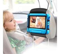 KISPATAI Upgraded Car Headrest Mount Holder, Tablet Holder for Kids in Back Seats, Anti-Slip Strap and Holding Net,Angle-Adjustable/Fits All 7 Inch to 12.9 Inch Tablets