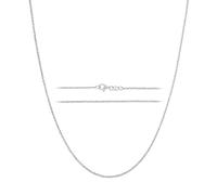 KISPER Silver Diamond Cut Cable Link Chain Necklace - Thin, Dainty, 925 Sterling Silver Jewelry for Women & Men with Lobster Clasp - Made in Italy, 16"