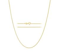 KISPER Yellow Gold Over 925 Sterling Silver 1mm Thin Italian Box Chain Necklace, 14 inch