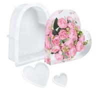 KISREL Large Heart Resin Mold, Heart Shaped Silicone Molds for Epoxy Resin, Large Molds for Flower Preservation, Deep Pour Mold for Furniture Decoration, DIY Wedding Bouquets, Valentine's Day Gifts