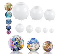 Sphere Resin Molds, 8 PCS Sphere Silicone Mold, Upgraded 3D Seamless Epoxy Molds,Large Ball Shape Flower Resin Mold for Home Decor, Flowers Preservation