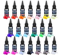 KISREL UV Resin Kit, 20 Colored Resins (400g), Transparent, Rigid, Quick Curing, Crafts, Jewelry Making, Decoration