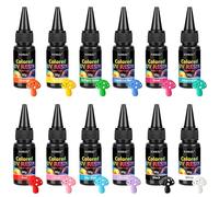 KISREL UV Resin, Upgrade 12 Opaque Colored UV Resin Kit, Solid Colored UV Resins for Beginners, Rigid Ultraviolet Resin for Crafts, Jewelry Making and Decoration