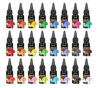 KISREL UV Resin, Upgrade 24 Opaque Colored UV Resin Kit, Solid Colored UV Resins, Rigid Ultraviolet Clear Resin for Crafts, Jewelry Making and Decoration
