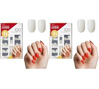 KISS 200 Full-Cover Manicure Kit, Medium Length Active Oval Fake Nails, Longer Lasting, 10 Sizes with Maximum Speed Nail Glue,Packaging may vary (Pack of 2)