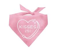 Kiss 25 Cents Candy Heart Valentine's Day Dog Bandana (Baby Pink, OS 1186)