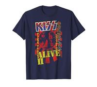 KISS - Alive II Bold T-Shirt, Men, Navy Blue, 6X-Large
