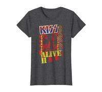 KISS - Alive II Bold T-Shirt, Women, Dark Heather Grey, Large