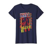 KISS - Alive II Bold T-Shirt, Women, Navy Blue, Medium