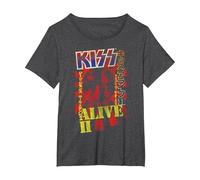 KISS - Alive II Bold T-Shirt, Women's Plus, Dark Heather Grey, 1X