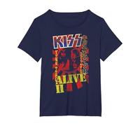 KISS - Alive II Bold T-Shirt, Women's Plus, Navy Blue, 3X