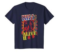 KISS - Alive II Bold T-Shirt, Youth, Navy Blue, X-Small