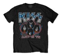 Kiss T Shirt Alive In '77 Band Logo new Official Mens Black