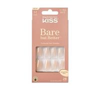 KISS Bare-But-Better Press-On Nails, Nail Glue Included, Embrace It, Light Nude, Medium Length, Coffin Shaped, 31 Ct.