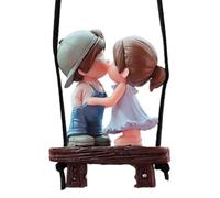 Kiss Boy and Girl Car Ornament, Cartoon Boy and Girl Lover Car Charm - Cartoon Boy and Girl in Love Rear View Decor,Osc Couple Car Ornament