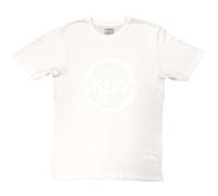 KISS Unisex Hi-Build T-Shirt: Buzzsaw Logo (White-On-White) (Medium)