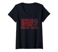 KISS - Cherry Red Dressed to Kill V-Neck T-Shirt