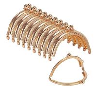 Kiss Clasp Lock Retro Metal Purse Frames Half Round Bead Embossed Coin Bag Frame for Purse Making DIY Sewing Craft Projects 10 Pieces (Gold)