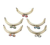 Kiss Clasp Purse Lock Frame, 1pc Semi Circular Alloy Frame DIY Embossed Sewing Metal Bag Wallet Purse Frame