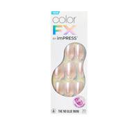 KISS colorFX Press On Nails "Connection" Pink/White Chrome Gradient, Short and Squoval, New and Improved Adhesive Pad, Up to 10 Days Shelf Life, 30 Artificial Nails, Self-Adhesive, DIY