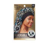 KISS COLORS & CARE Reversible Hair Bonnet for Braids - Exotic Leopard, Luxurious Satin & Breathable Material for Hair Protection from Dryness, Friction & Split Ends Overnight - for All Hair Types