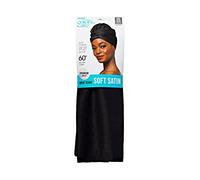 KISS COLORS & CARE Soft Satin Wrap Scarf - Black, Long Lasting, Multi-Purpose, Soft Premium Scarf For Minimizing Frizz, Preventing Breakage & Securing Hair Styles, Wigs & Weaves For All Hair Styles