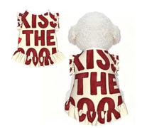 Kiss Cook Phrase L Pet Apparel for Small Dogs-Cute Summer Outfit for Puppy, Soft Breathable Pet Clothes for Cat